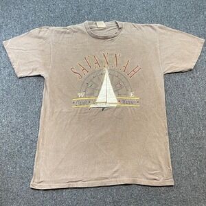 Premier Sportswear Savannah Classic Mariner Shirt Sz L Mens Tan Vintage Nautical
